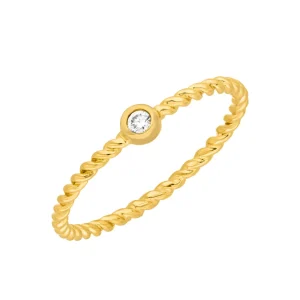 Ring Solitaire, 18 Karat Gelbgold-LEAF Sale