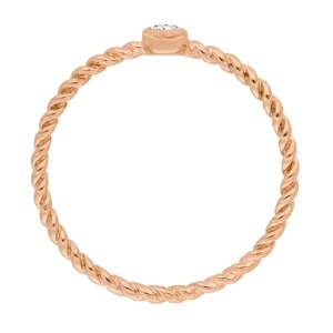 Ring Solitaire, 18 Karat Rosegold-LEAF Clearance