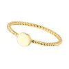 Ring Twist mit Plättchen, 18 K Gelbgold vergoldet, Größe 50-LEAF Best