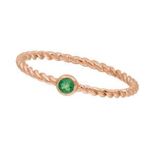 Ring Twist Smaragd, 14 Karat Rosegold-LEAF Discount