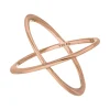 Ring X Cross, 18 K Rosegold vergoldet, Größe 54-LEAF New