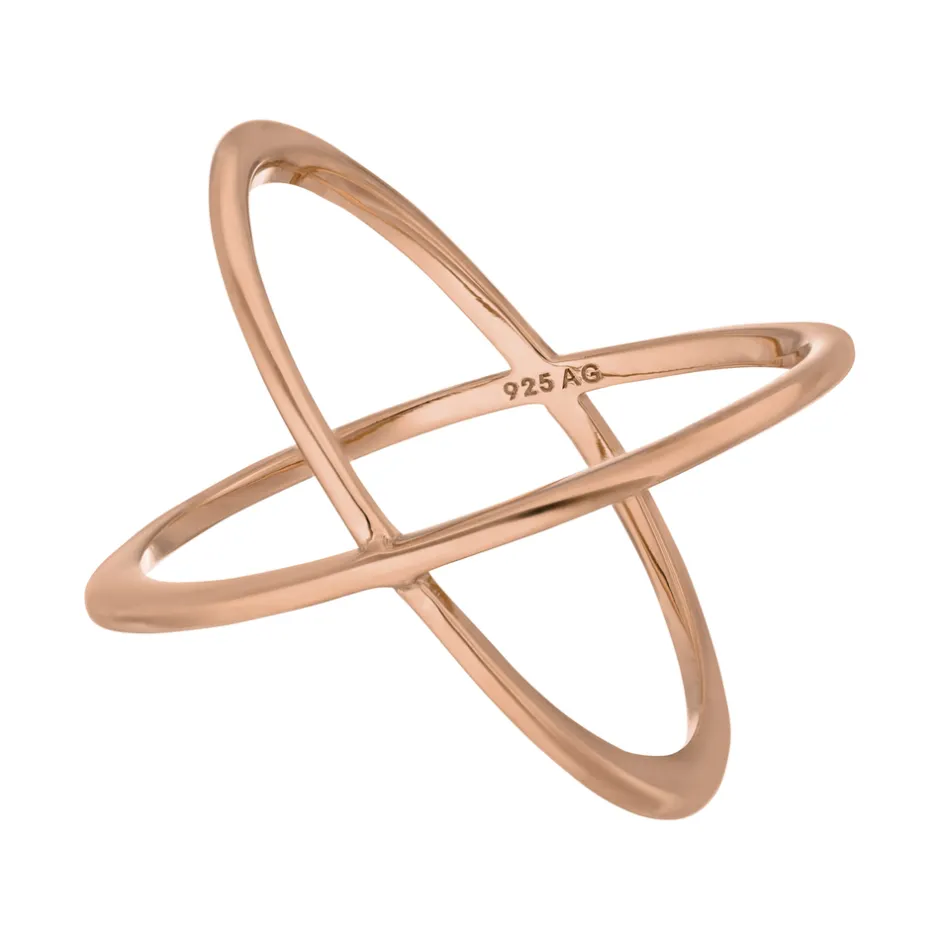 ring_x_cross__k_rosegold__0.webp Ring X Cross, 18 K Rosegold vergoldet, Größe 54-LEAF New