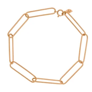 Silber Armkette, BIG SQUARE, Rosegold-LEAF New