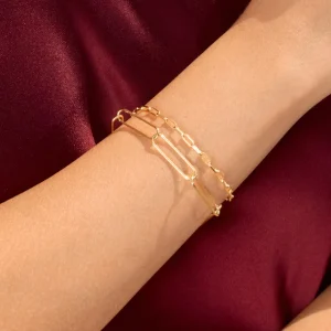 Silber Armkette, BIG SQUARE-LEAF Fashion