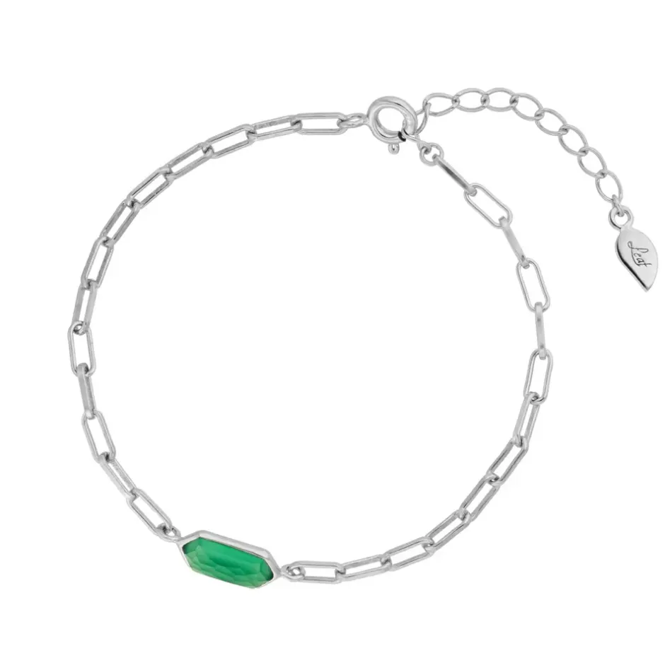 silber_armkette_cube_grne_0.webp Silber Armkette, CUBE, Grüner Achat-LEAF Fashion