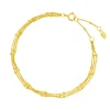 Silber Armkette, WATERFALL, Gelbgold-LEAF Outlet