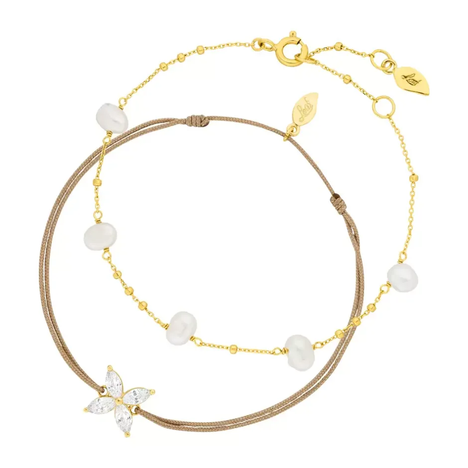 silber_bracelet_set_gold__0-1.webp Silber Bracelet Set "Gold Gems", Gelbgold-LEAF Sale