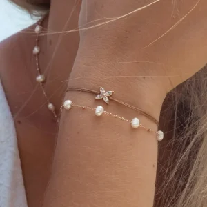 Silber Bracelet Set "Gold Gems", Rosegold-LEAF Hot
