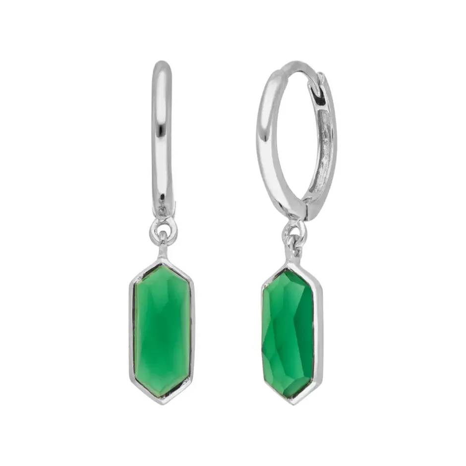 silber_creole_cube_grner__0.webp Silber Creole, CUBE, Grüner Achat-LEAF Sale