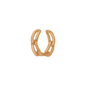 Silber Earcuff, CHAIN, Rosegold-LEAF Best