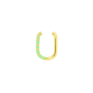 Silber Earcuff, Gelbgold, Neon Twist-LEAF Hot