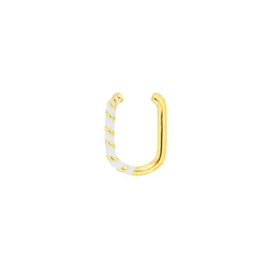 Silber Earcuff, Gelbgold, Neon Twist-LEAF Clearance
