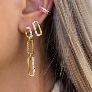 Silber Earcuff, Gelbgold, Neon Twist-LEAF Online