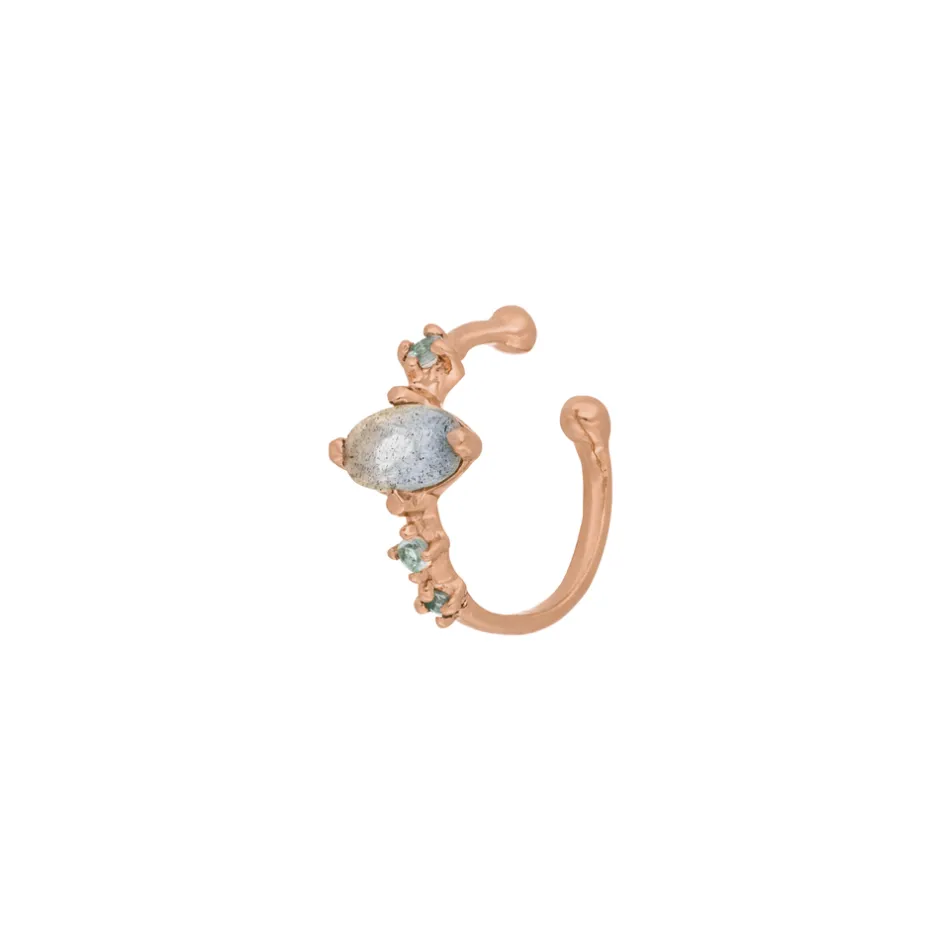 silber_earcuff_gorgeous_g_0-6.webp Silber Earcuff Gorgeous Gems, Labradorit, Rosegold-LEAF Clearance