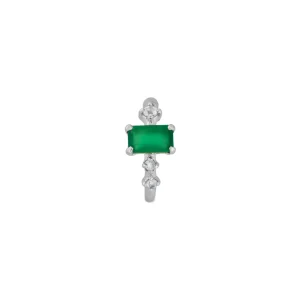 Silber Earcuff Gorgeous Gems, Grüner Achat-LEAF Hot