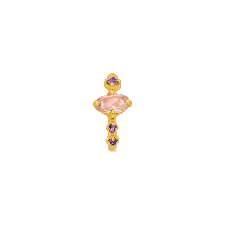 silber_earcuff_gorgeous_g_1-3.webp Silber Earcuff Gorgeous Gems, Rosenquarz, Gelbgold-LEAF Online