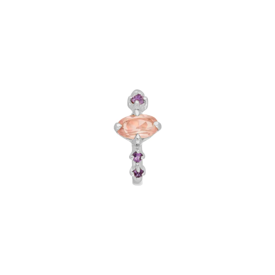 silber_earcuff_gorgeous_g_1.webp Silber Earcuff Gorgeous Gems, Rosenquarz-LEAF Clearance