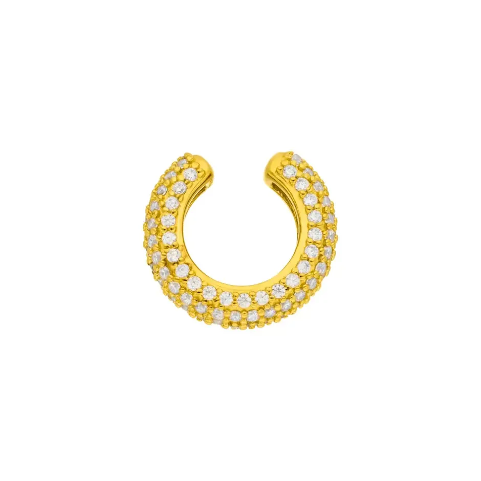 silber_earcuff_pave_weiss_1-1.webp Silber Earcuff, PAVE Weiss, Gelbgold-LEAF Outlet