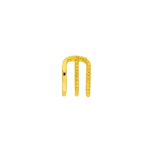 Silber Earcuff, TRIPLE, Gelbgold-LEAF Fashion
