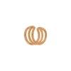 Silber Earcuff, TRIPLE, Rosegold-LEAF Hot