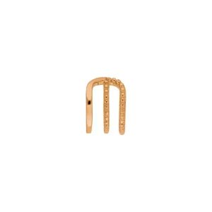Silber Earcuff, TRIPLE, Rosegold-LEAF Hot