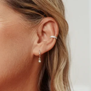 Silber Earcuff, Zirkonia, Rosegold-LEAF New