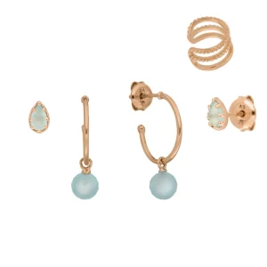 Silber Earring Mix "Ocean Dream", Rosegold-LEAF New