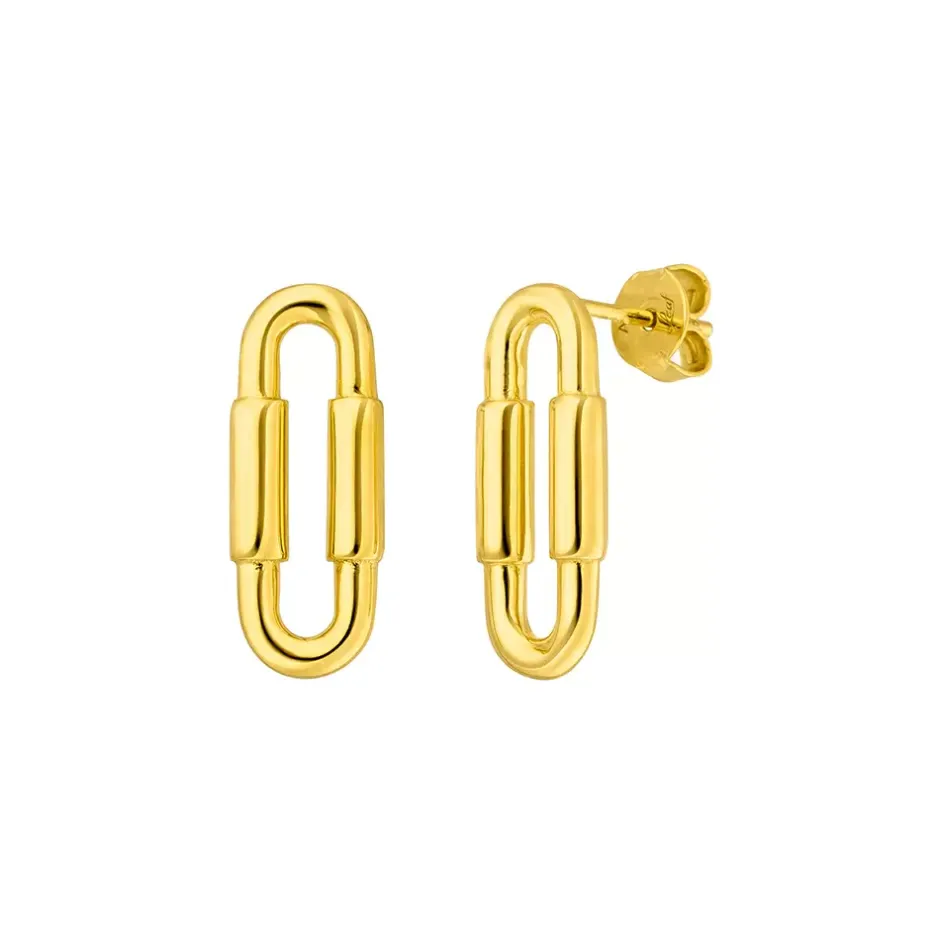 silber_ohrstecker_gelbgol_0.webp Silber Ohrstecker, Gelbgold, Karabiner-LEAF New