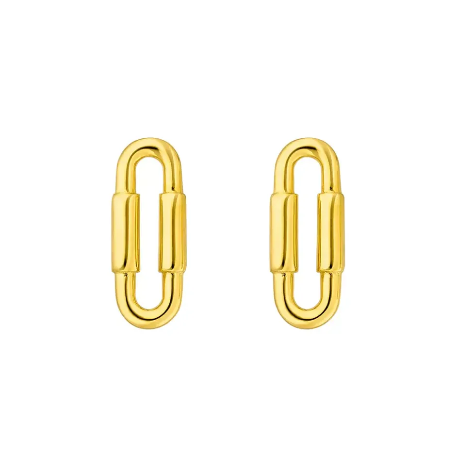silber_ohrstecker_gelbgol_1.webp Silber Ohrstecker, Gelbgold, Karabiner-LEAF New