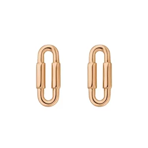 Silber Ohrstecker, Rosegold, Karabiner-LEAF Online