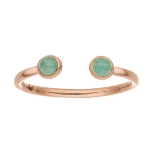 Silber Open Ring, Amazonit, Rosegold-LEAF Outlet