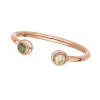 Silber Open Ring, Labradorit, Rosegold-LEAF New