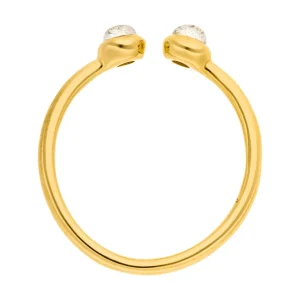 Silber Open Ring, Labradorit, Gelbgold-LEAF Clearance