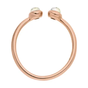 Silber Open Ring, Labradorit, Rosegold-LEAF New