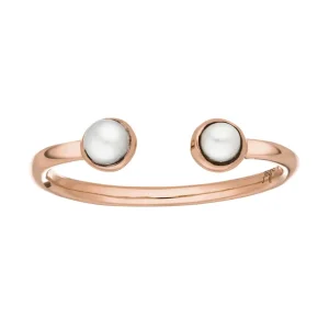 Silber Open Ring, Perle, Rosegold-LEAF Clearance