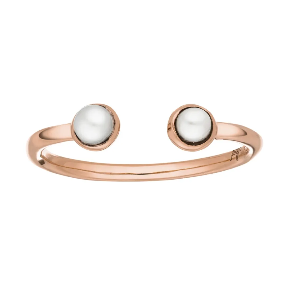 silber_open_ring_perle_ro_1.webp Silber Open Ring, Perle, Rosegold-LEAF Clearance