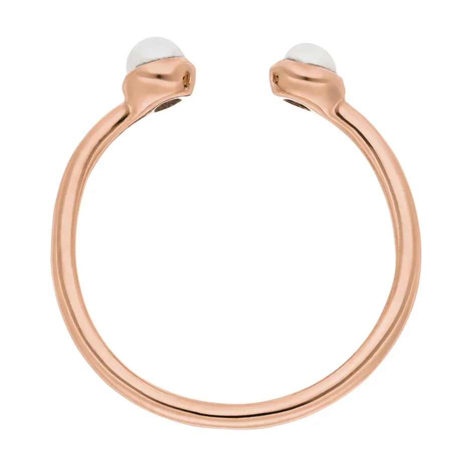 silber_open_ring_perle_ro_2.webp Silber Open Ring, Perle, Rosegold-LEAF Clearance