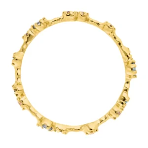 Silber Ring, Eternity Gems, Gelbgold-LEAF Clearance
