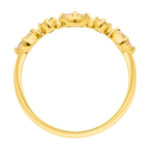 Silber Ring, Oval Gems, Rosenquarz, Gelbgold-LEAF Online