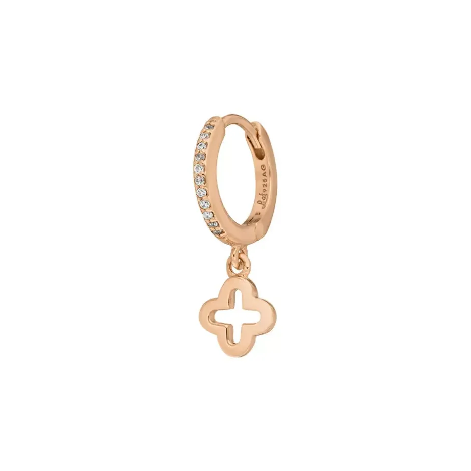 single_creole_cloverzirko_0-2.webp Single Creole CLOVER/Zirkonia, 18 K Rosegold vergoldet-LEAF Online