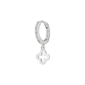 Single Creole CLOVER/Zirkonia, 925 Sterlingsilber-LEAF Outlet