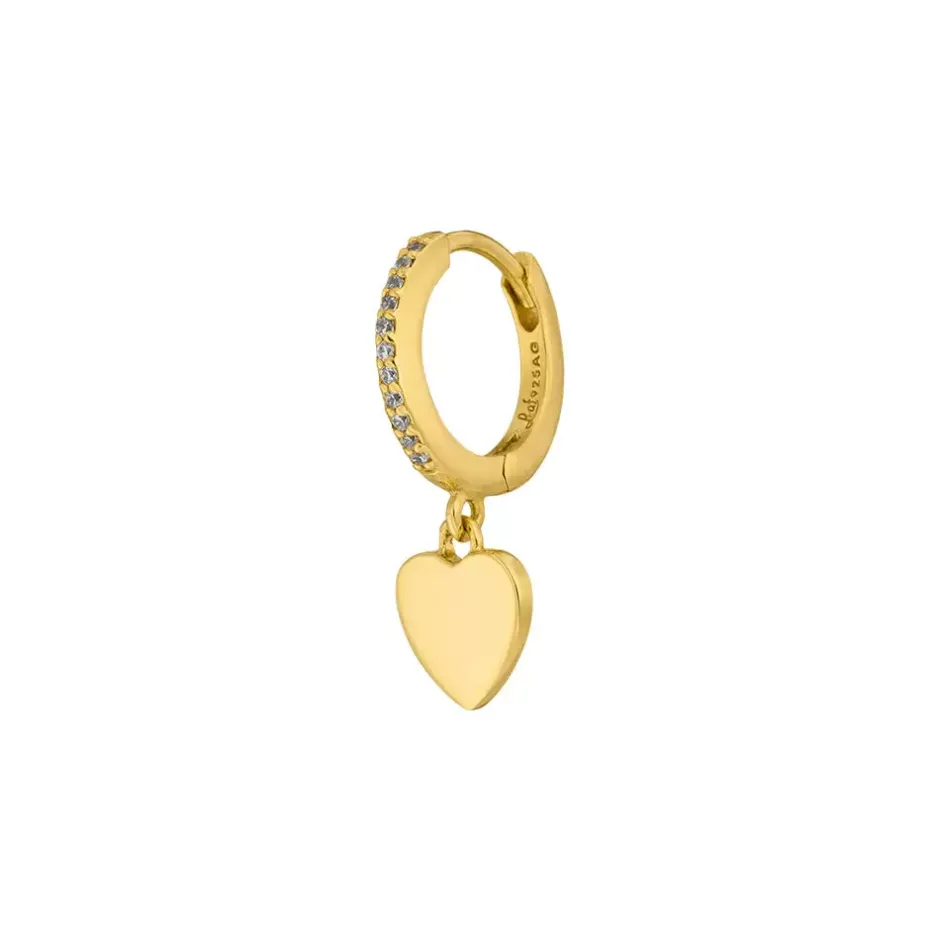single_creole_heartzirkon_0-1.webp Single Creole HEART/Zirkonia, 18 K Gelbgold vergoldet-LEAF Online