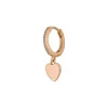 Single Creole HEART/Zirkonia, 18 K Rosegold vergoldet-LEAF Clearance
