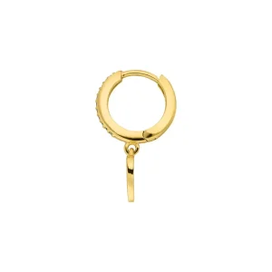 Single Creole HEART/Zirkonia, 18 K Gelbgold vergoldet-LEAF Online