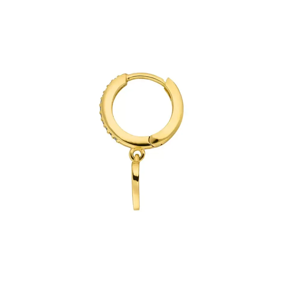single_creole_heartzirkon_2-1.webp Single Creole HEART/Zirkonia, 18 K Gelbgold vergoldet-LEAF Online