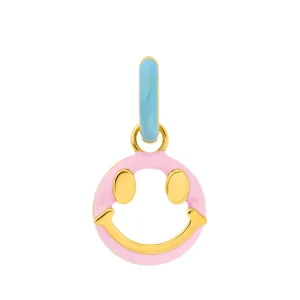 Single Creole "Joy" EMOJI, 18 K Gelbgold vergoldet-LEAF New