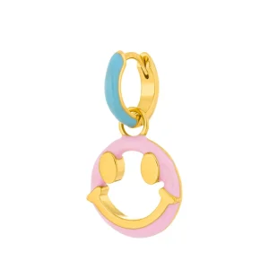 Single Creole "Joy" EMOJI, 18 K Gelbgold vergoldet-LEAF New