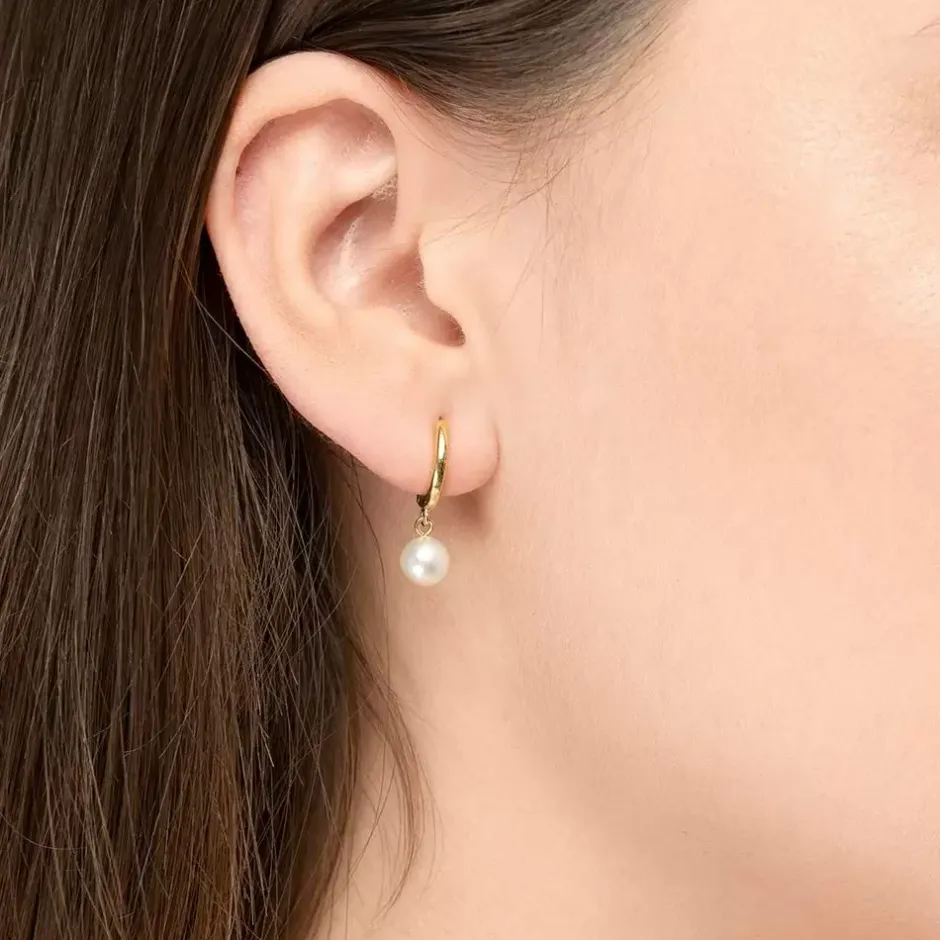 single_creole_pearl__k_ge_1.webp Single Creole PEARL, 18 K Gelbgold vergoldet-LEAF Hot