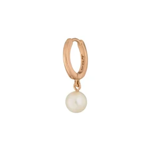 Single Creole PEARL, 18 K Rosegold vergoldet-LEAF Discount