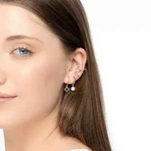 Single Creole PEARL, 18 K Rosegold vergoldet-LEAF Discount